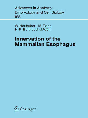 cover image of Innervation of the Mammalian Esophagus